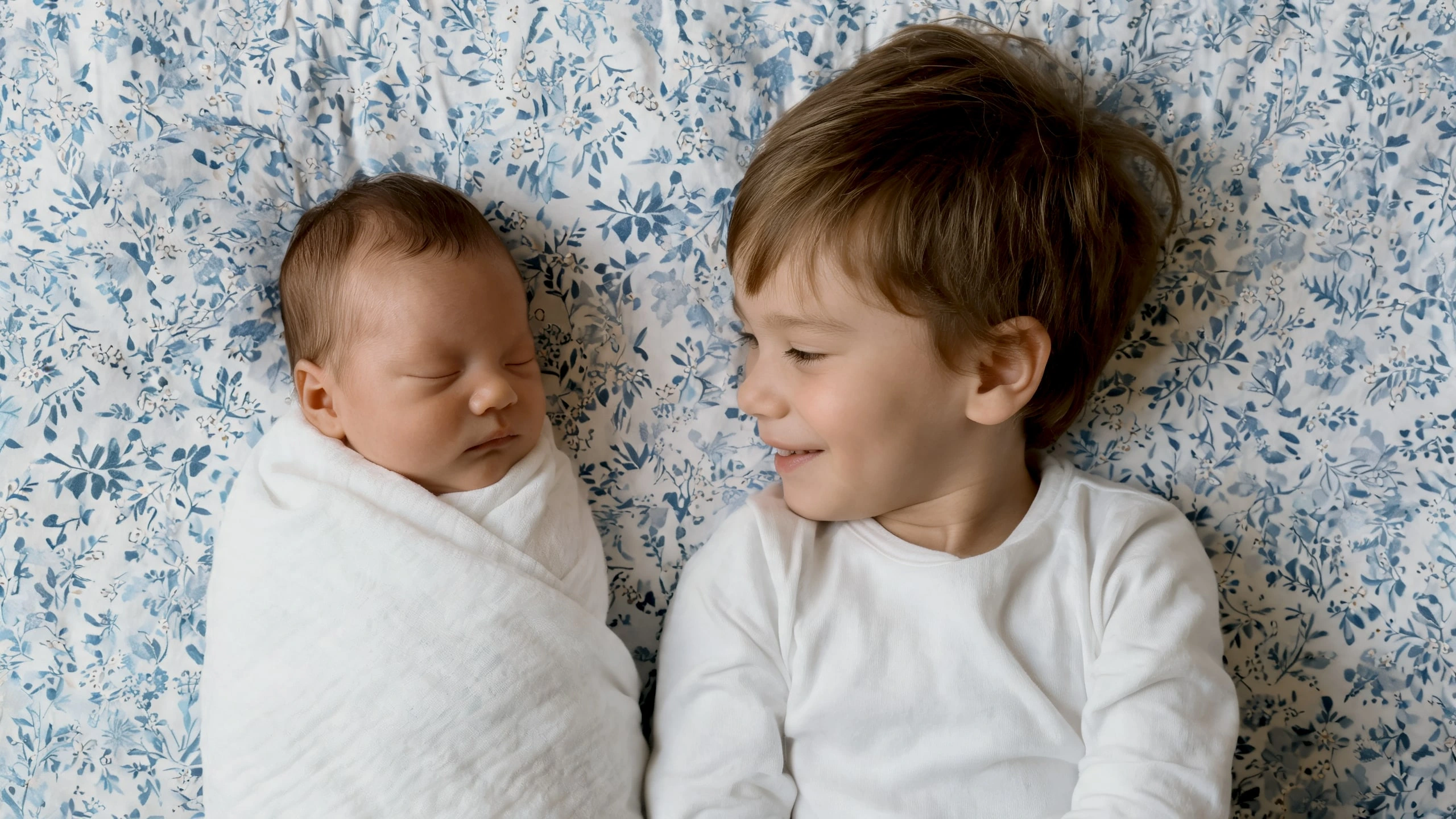 Ein Kleinkind und ein Baby